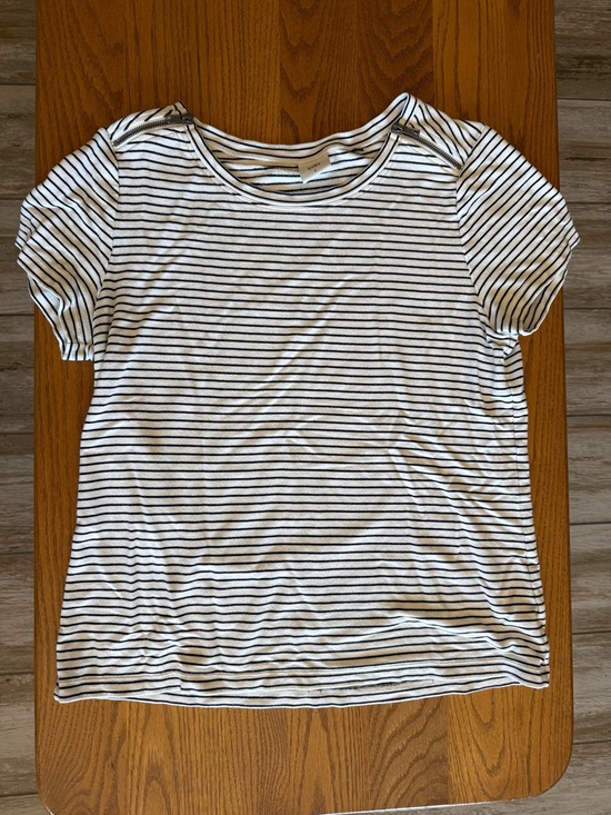 CAbi Tops - CAbi Black & White Striped Short Sleeve Tee